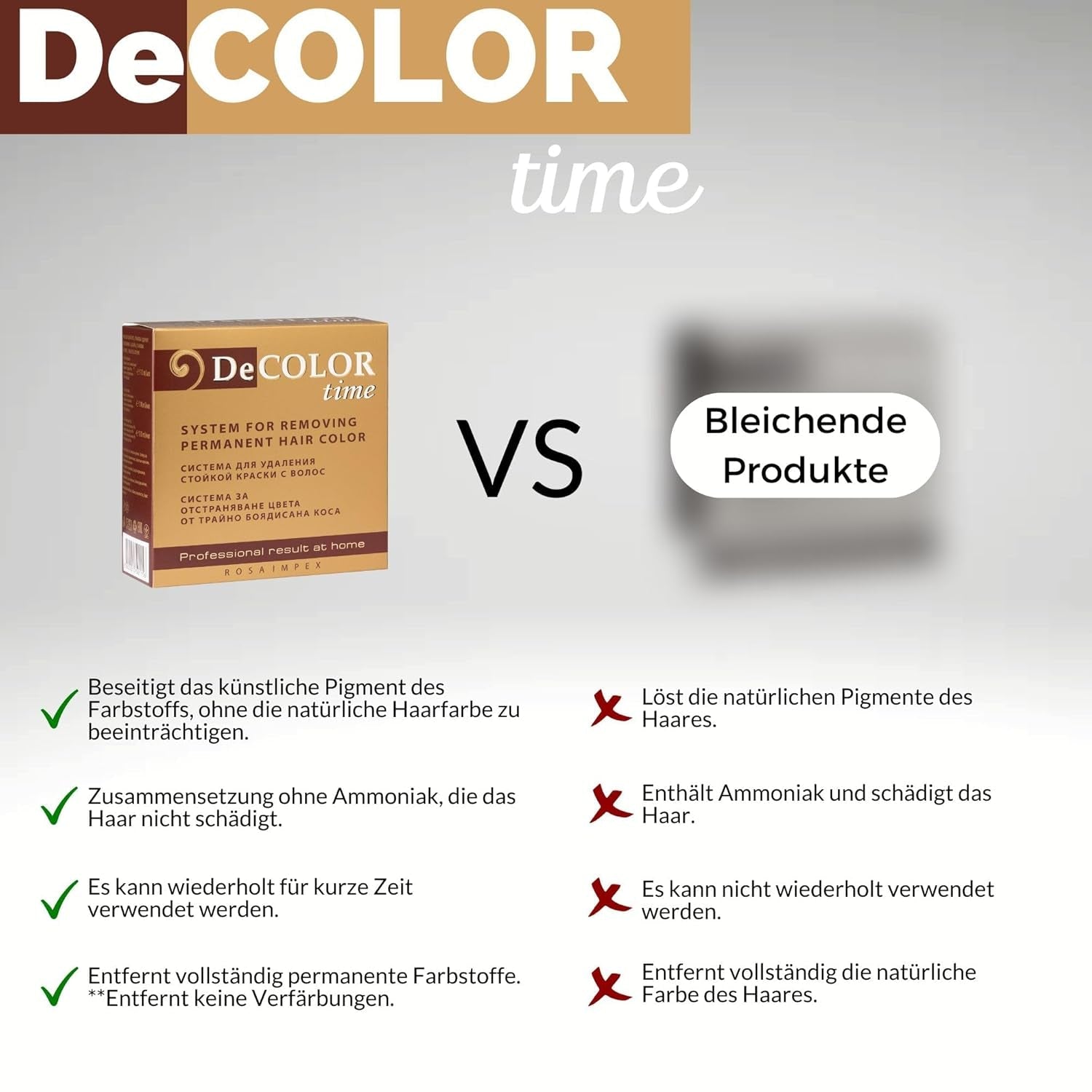 DeColor Time Hårfarvesystem | fjernelse af hårfarve | bring din naturlige hårfarve tilbage | fjernelse af malet farve | 330 ml Naty Shop hårfarve