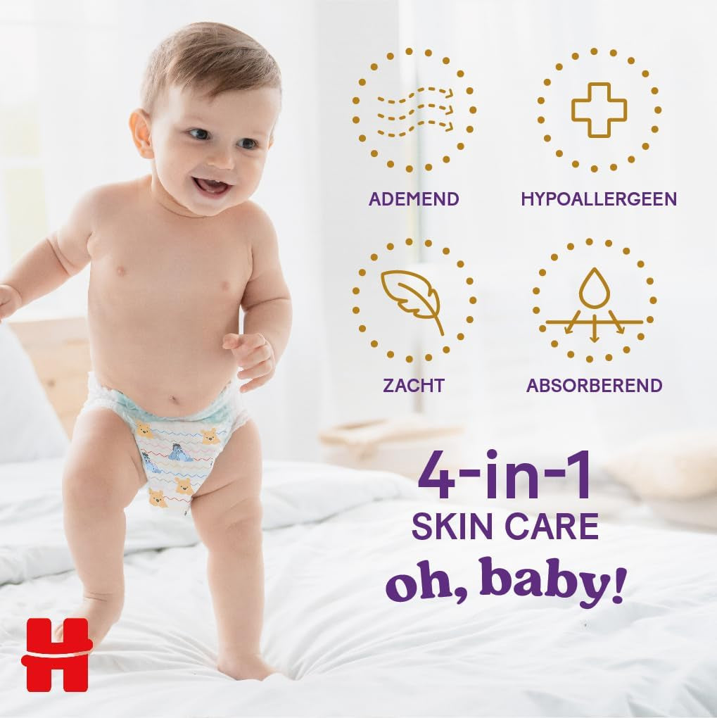 Huggies Extra Care bleer Størrelse 4 (9-14 kg), 4 bundter á 26 bleer - 4280 g