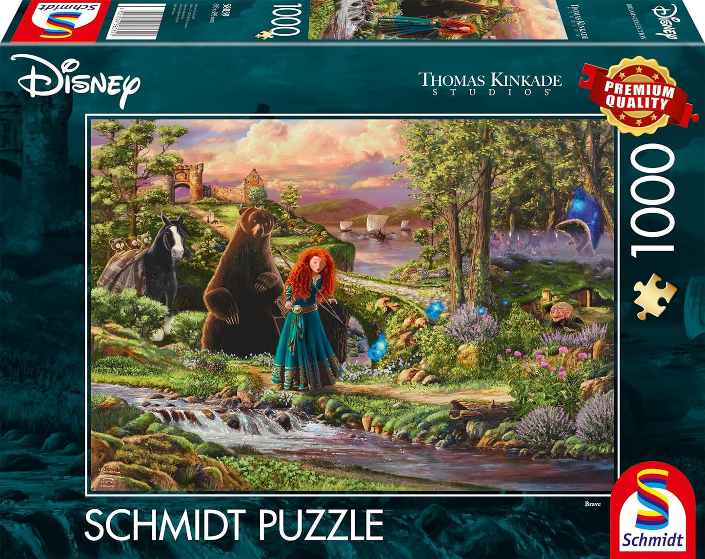 Schmidt Spiele 58039 Disney, Brave, Merida, Thomas Kinkade, puslespil 1000 brikker, flerfarvet Puslespil Naty Shop Standardtitel
