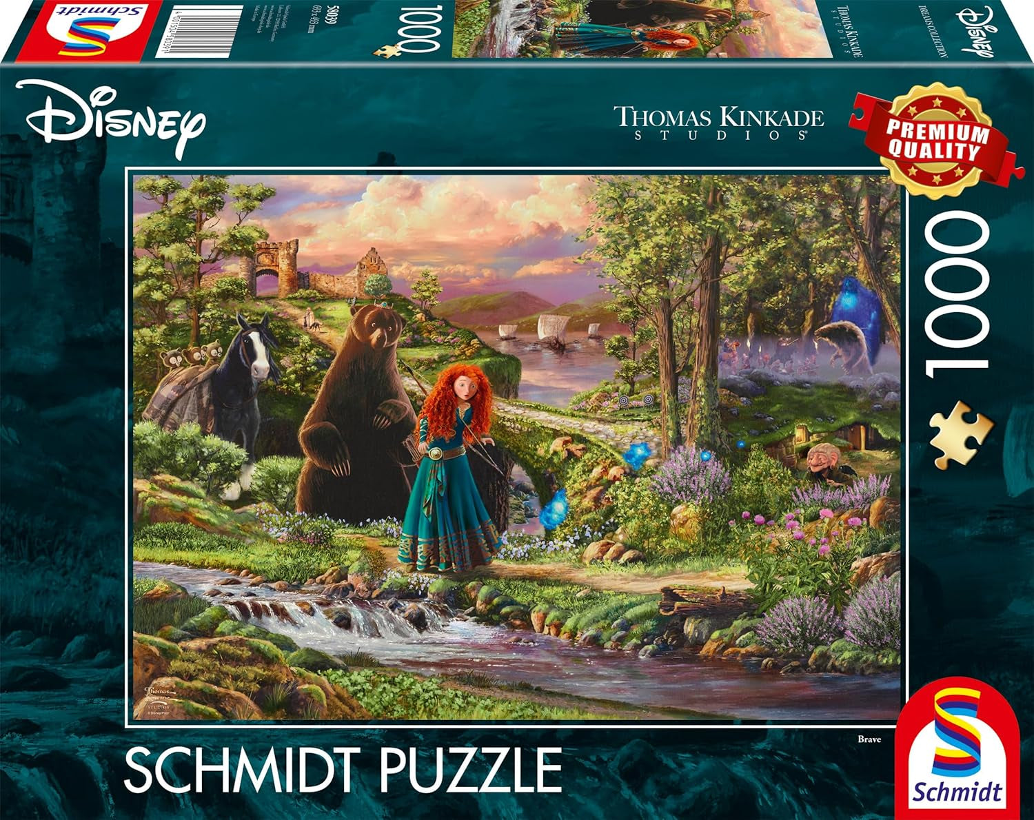Schmidt Spiele 58039 Disney, Brave, Merida, Thomas Kinkade, puslespil 1000 brikker, flerfarvet Puslespil Naty Shop Standardtitel