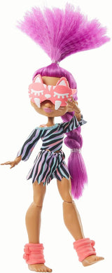Cave Club GTH02 - Roaralai Pyjamas Party Fun Doll, Artikuleret dukke med lilla hår og tilbehør, gave til børn fra 4 år og op, multifarvet