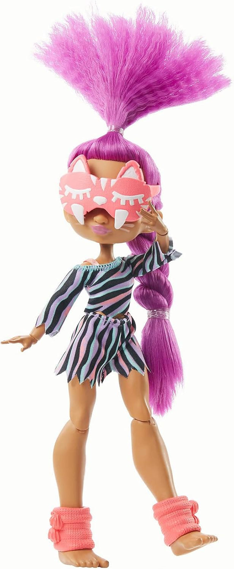 Cave Club GTH02 - Roaralai Pyjamas Party Fun Doll, Artikuleret dukke med lilla hår og tilbehør, gave til børn fra 4 år og op, multifarvet