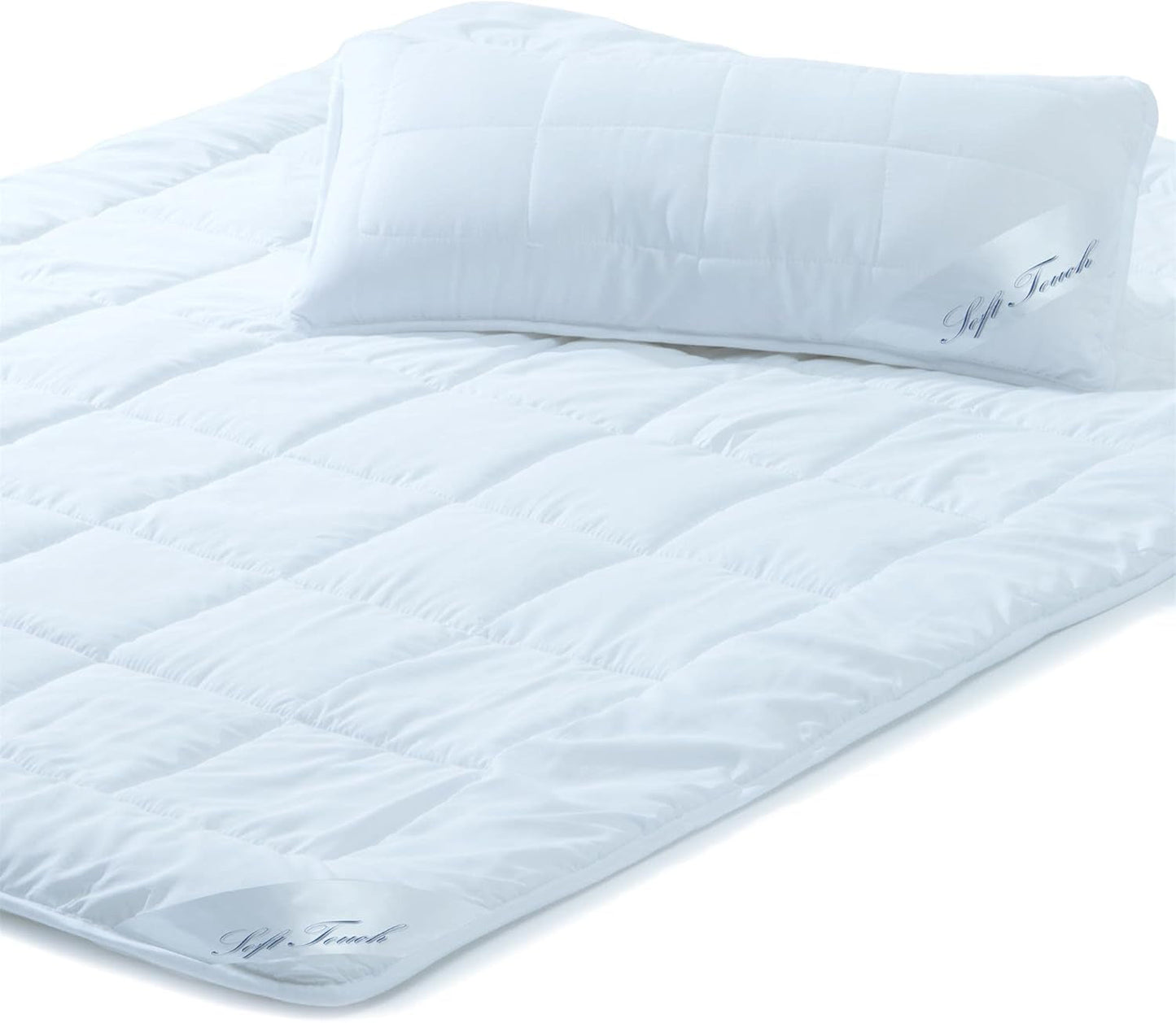 Aqua-Textil Soft Touch Sæt til børn Dyne 100 X 135 Cm 250G og 350G med pude 40 X 60 Cm 150G Dyne 4 sæsoner Klimastyring Oeko-Tex Dyner og dyner Naty Shop 155X220 Cm + 1X 40X året rundt