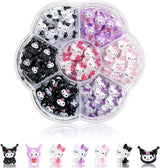 3D-katte-negleklistermærker, negleglimmer, pailletter, harpiks-negleklistermærker, neglesten, diamanter til neglekunst, inklusive rhinestone-neglevoksstift (farverig kat)