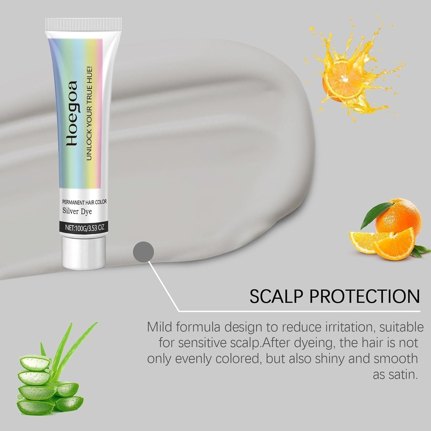 2-i-1 Natural Essence Extract Silver Hårfarve, Detroit Rain Silver Hårfarve, Metallisk Sølv Hårfarve, Sølv Hårfarve til mørkt hår, Sølv Hårfarve, Permanent Hårfarve (1 stk) Naty Shop Hårfarve