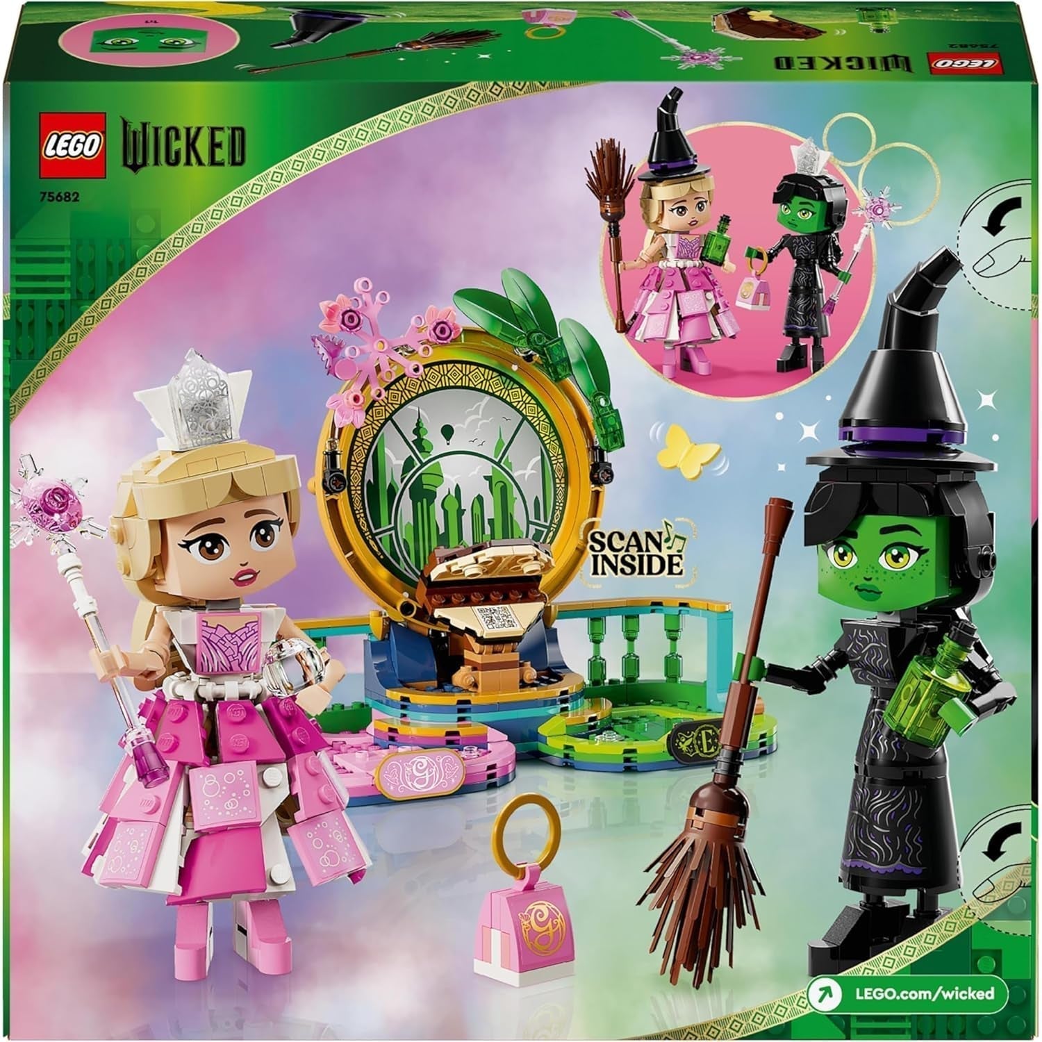 LEGO Wicked Elphaba og Glinda dukker - Witches of Oz samlerfigur legetøj - kreativ gave til piger over 10 og fans af filmen - 75682 Byggesæt Besuche den LEGO-Store