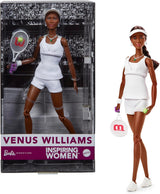 Barbie Inspiring Women Series Venus Williams modedukke med signeret uniform og tennisketcher inklusive præsentationsæske HRM49