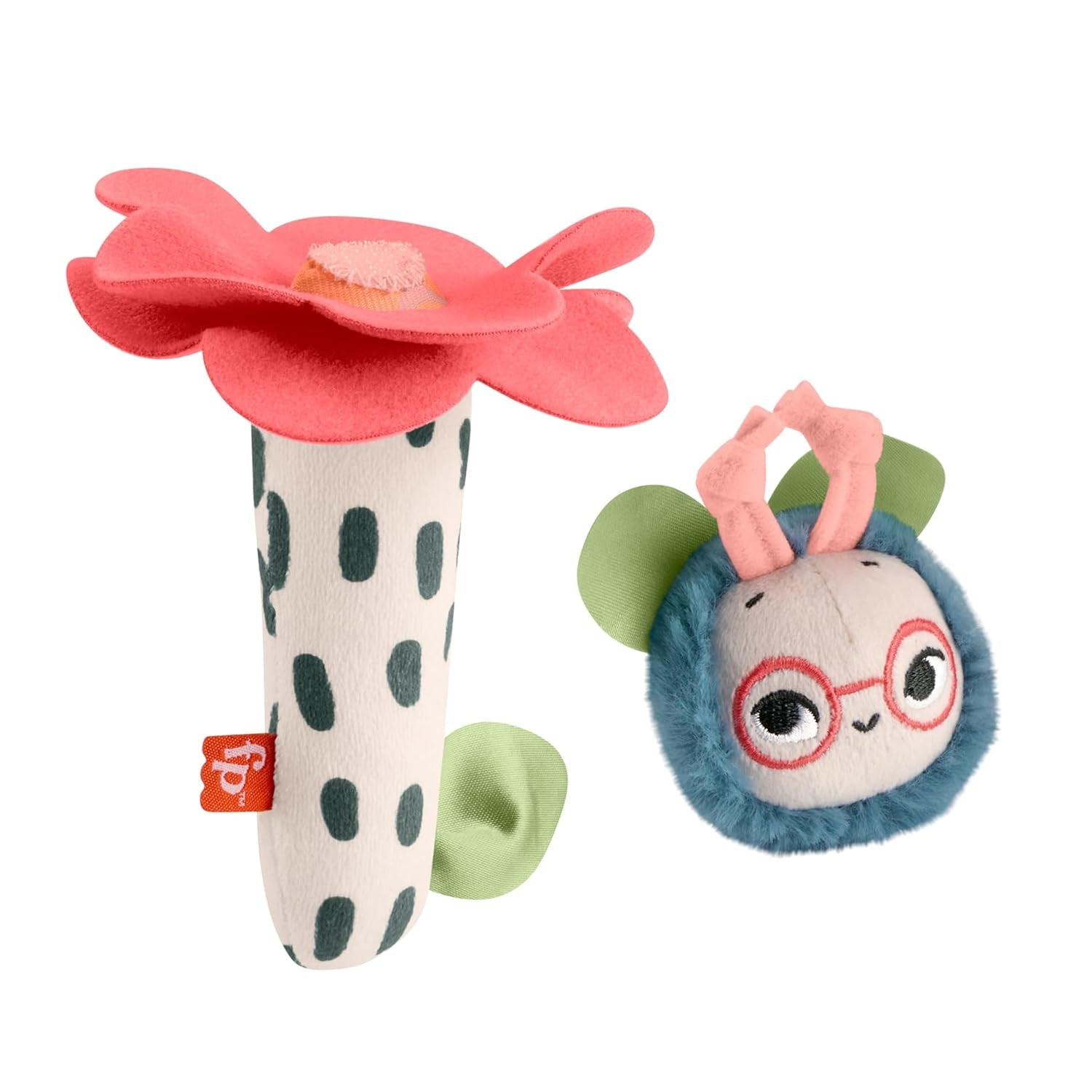 Babylegetøj Fisher-Price Planet Friends 2-i-1 Bell and Bee Plys sensorisk legetøj som todelt sæt til nyfødte til 3 måneder, HYR56 Babylegetøj Naty Shop Standardtitel