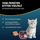 animonda Vom Feinsten Kitten Variety til killinger (32 x 100g), kornfrit og sukkerfrit vådfoder til unge katte med 100% friske og kødfulde ingredienser.