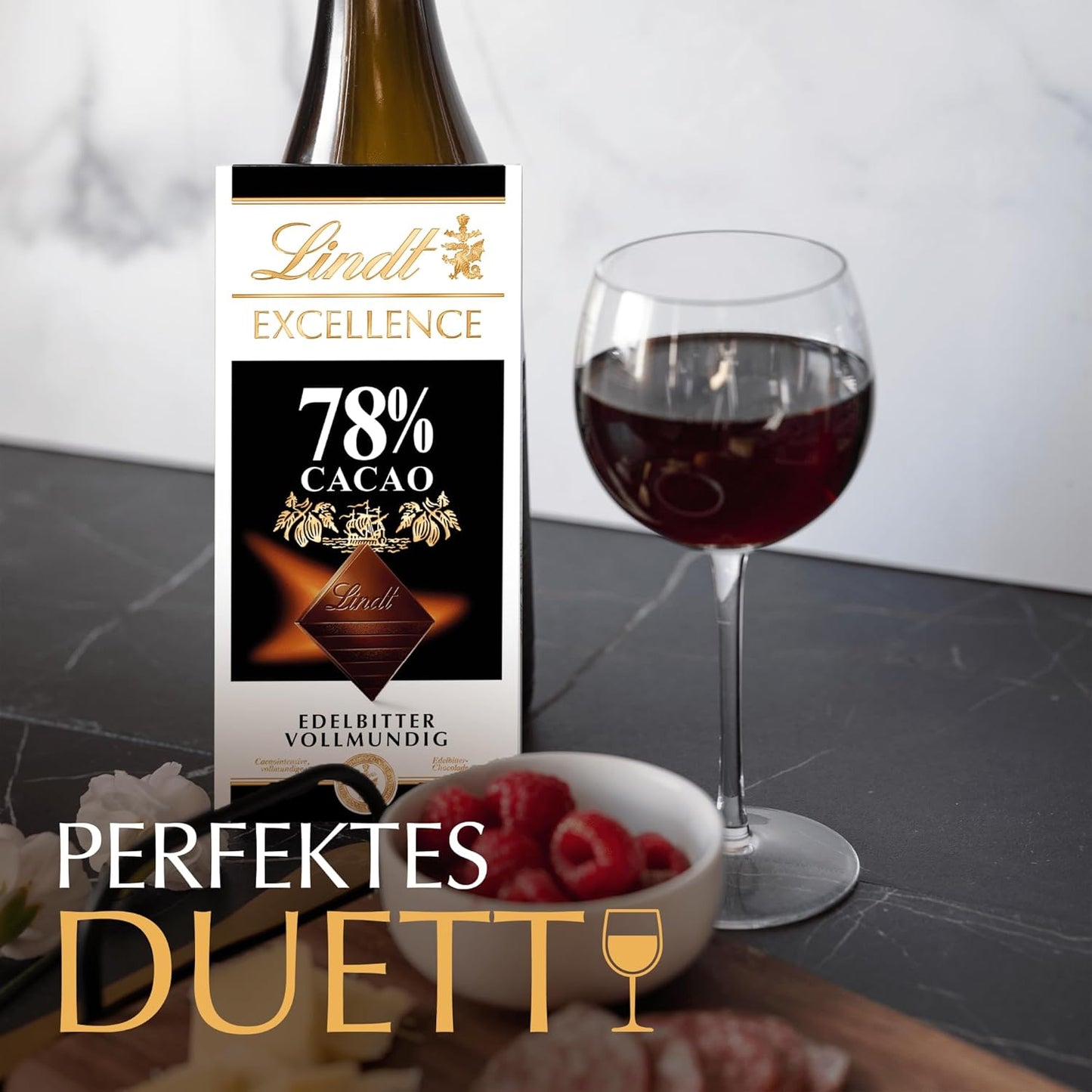 Lindt Excellence 78 procent kakaobar - kakao intensitet persistens vegansk bar 100 g ideel gave