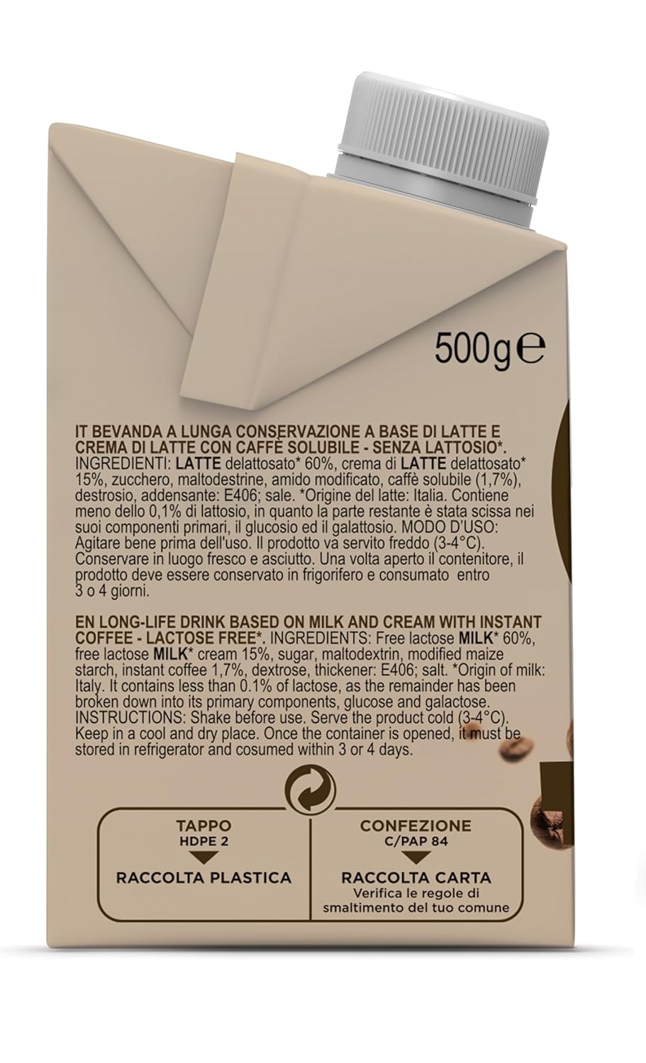 Gimoka Caffe Latte Creme Laktosefri Glutenfri Ingen konserveringsmidler