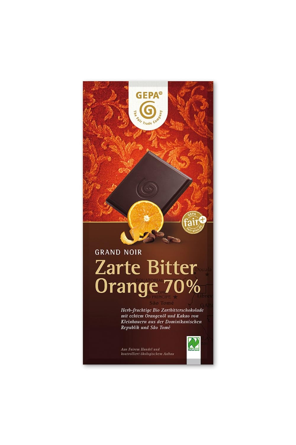 Grand Noir Økologisk delikat bitter appelsin 70 procent kakao - fin appelsinsmag