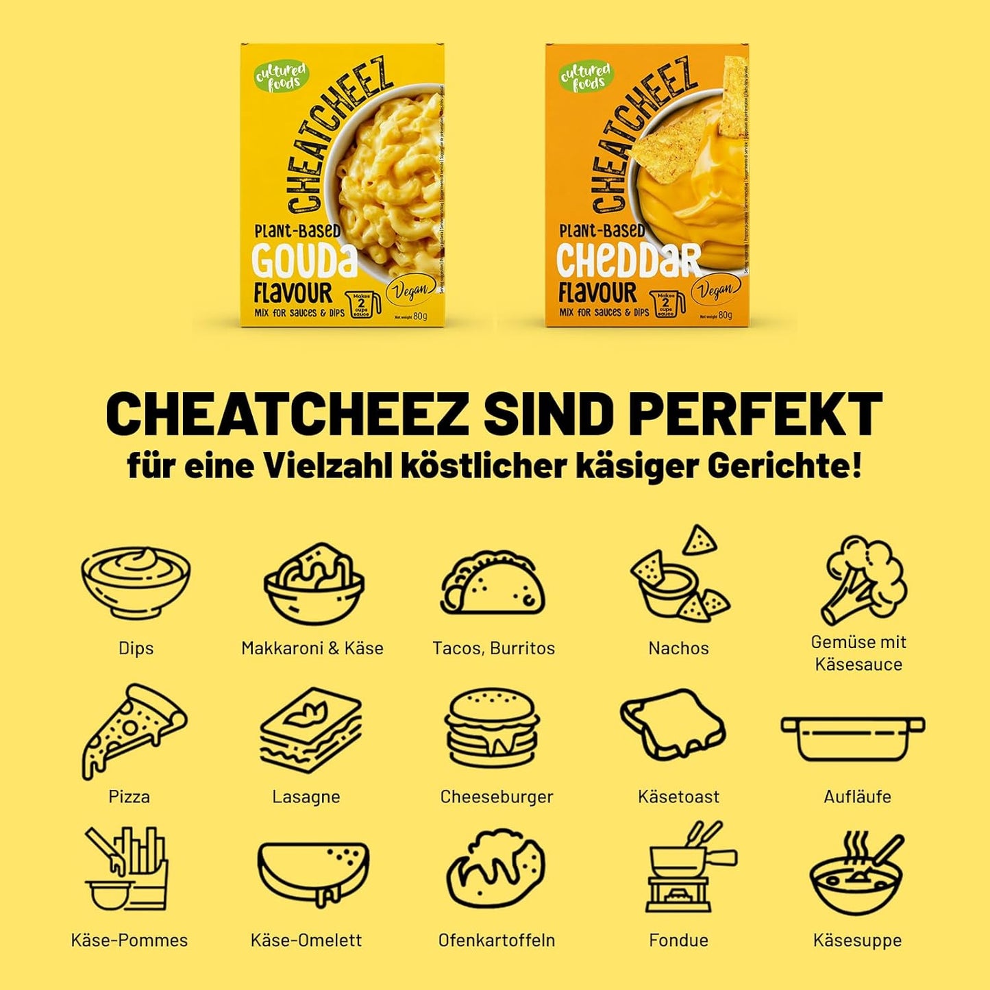 Cultured Foods CHEATCHEEZ Vegansk Goudasauce - Laktose- og glutenfri
