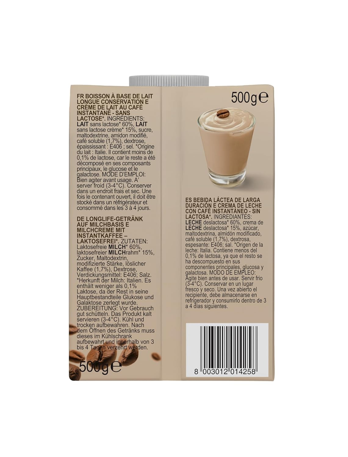 Gimoka Caffe Latte Creme Laktosefri Glutenfri Ingen konserveringsmidler