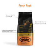 Bristot, Kaffeebohnen CREMA ORO – I alt 1 kg – Mischung mit intensivem Aroma, süßem Geschmack, Gewürzen, Caramel, Sandelholznoten – Sæt med 2 pro 500 g