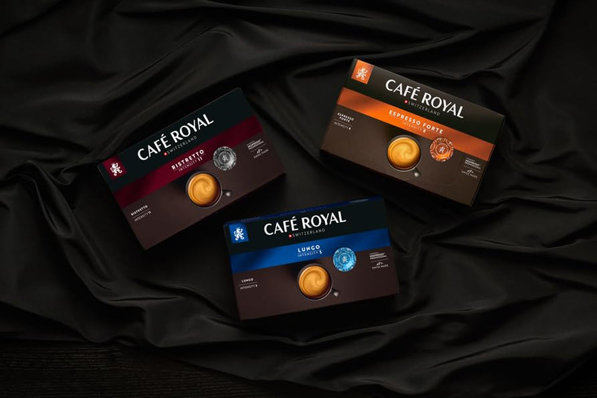 Café Royal Professional Pads, Lungo Forte, 50 Nespresso (R) Professionelle kompatible puder til kontor og gastronomie, Rainforest Alliance certificering, 100 Prozent Arabica Kaffee, Intensitet 8