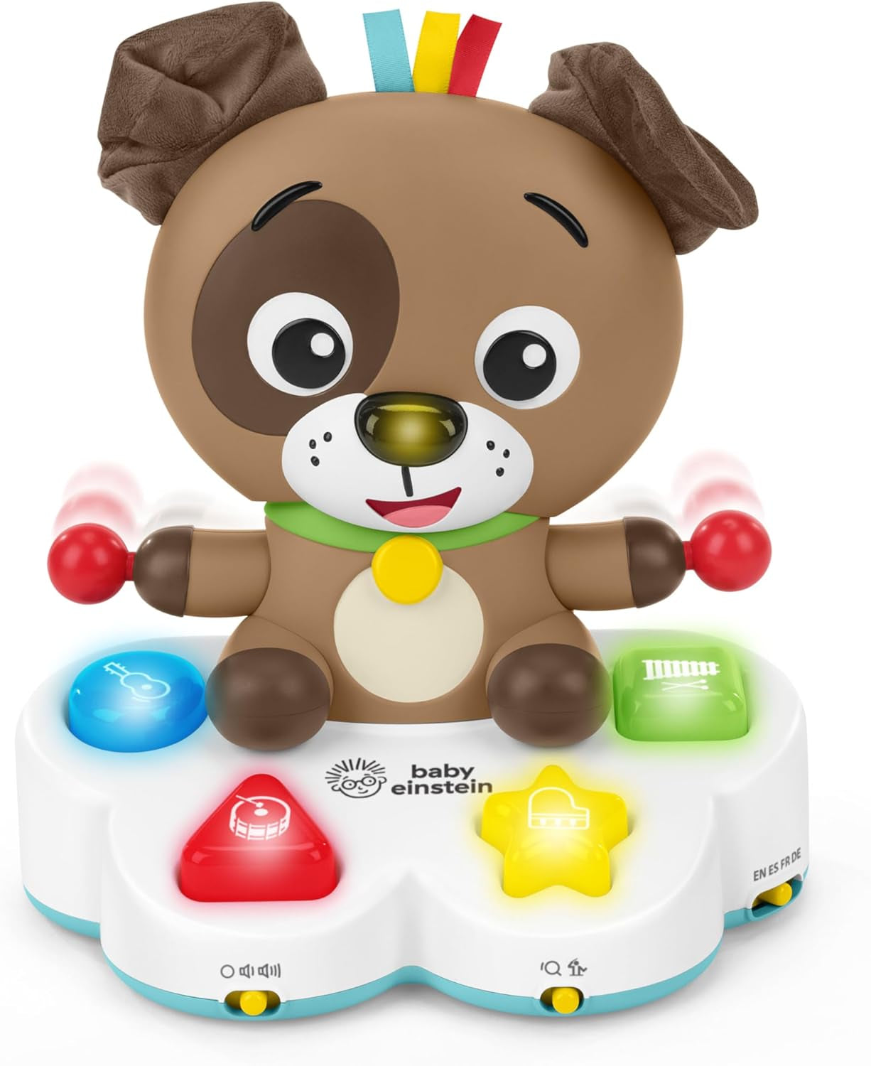 Baby Einstein, Drum & Learn Dean Musikalsk læringslegetøj - multisensorisk babylegetøj, 2 legetilstande, farver, former og instrumenter, 50+ lyde, fra 6 måneder Babylegetøj Naty Shop Standardtitel