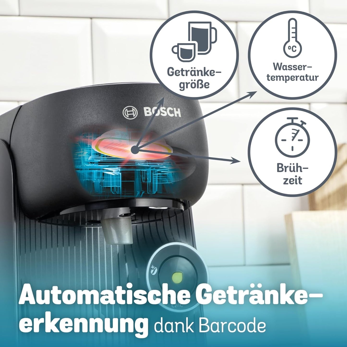 Bosch Tassimo finesse TAS162E kapsel espressomaskine, 70 drinks, mere intens kaffe med et tryk på en knap, automatisk sluk, bæredygtig, perfekt dosering, 1400 W, sort/sort