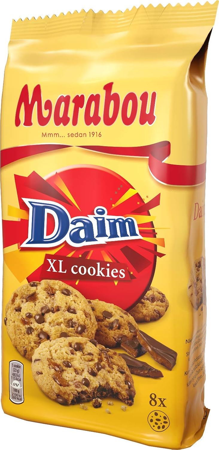 Daim Cookies Marabou Daim XL 10x184 g - Sprøde stykker af Daim i en lækker småkage