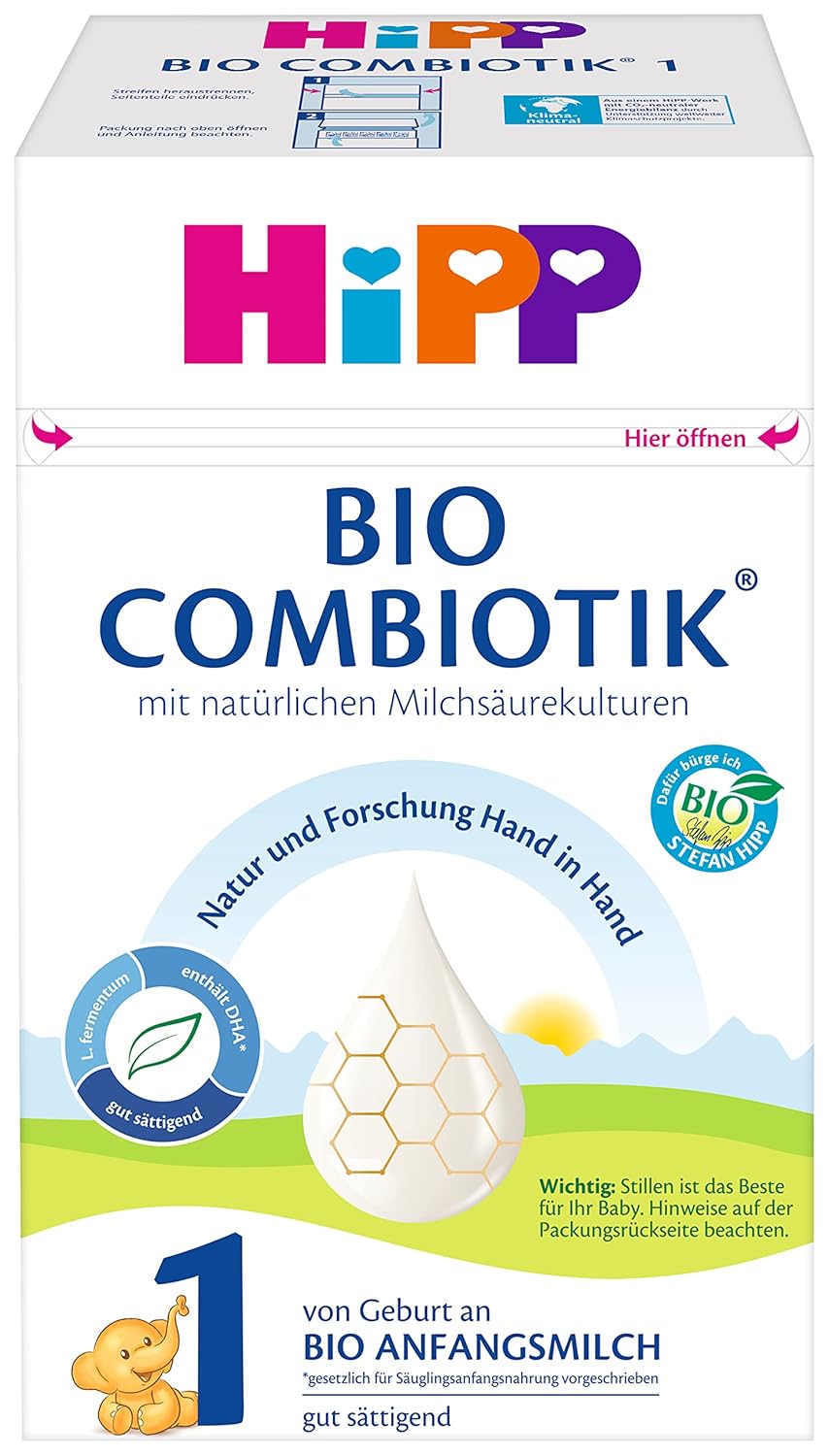 Mælkeblanding med økologisk mælk Hipp PRE BIO Combiotik, pakke med 4 (4 x 600 g) Naty Shop