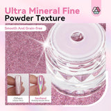 Saviland krom neglepulversæt - Pink Laser krom neglepulver spejleffekt Laser neglekunst, negleglimmer manicure dekorativt pulver med svampestænger, negleglitterpulver neglesalon