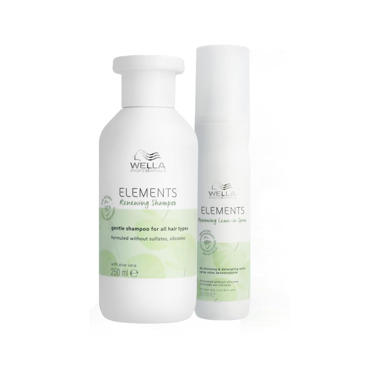 Wella Professionals Elements - naturlig pleje til tørt, beskadiget hår og følsom hovedbund - balsam, maske og leave-in spray med antioxidanter og olivenessens Naty Shop Spray Hair Mask 150ml