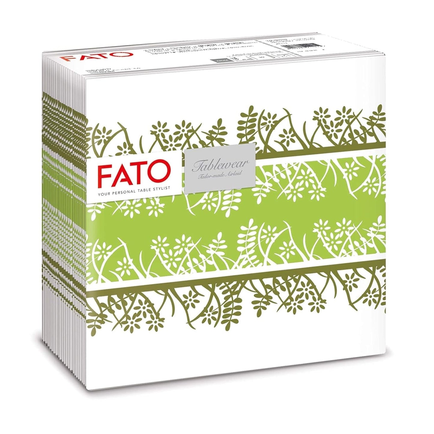Fato - Tørre papirservietter, airlaid, tekstileffekt, pakke med 50 servietter, 40X40 foldet i 4 format, Tropicana Decor