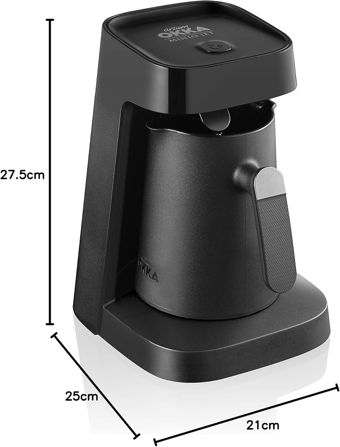 Tyrkisk kaffemaskine Arzum Okka MINIO JET, 400 W, kapacitet 5 kopper, overløbsbeskyttelse, akustisk advarselssystem, tyrkisk kaffemaskine, krom
