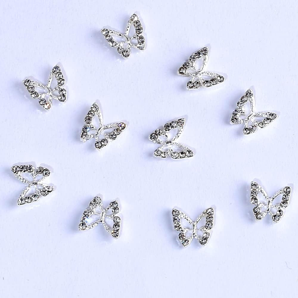 10 stykker legeret sommerfugl negle charms metal negle kunst vedhæng sten til diamanter negle ædelstene Negle smykker kunst dekorationer Negle kunst smykker fremstilling