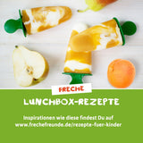 FRECHE FREUNDE Økologisk presselig frugtpose med æbler, bananer, spinat og agurk, pureret frugt og grøntsager i en klembar pose til babyer fra 6 måneder, vegansk, pakke med 6 (6 x 100 g)