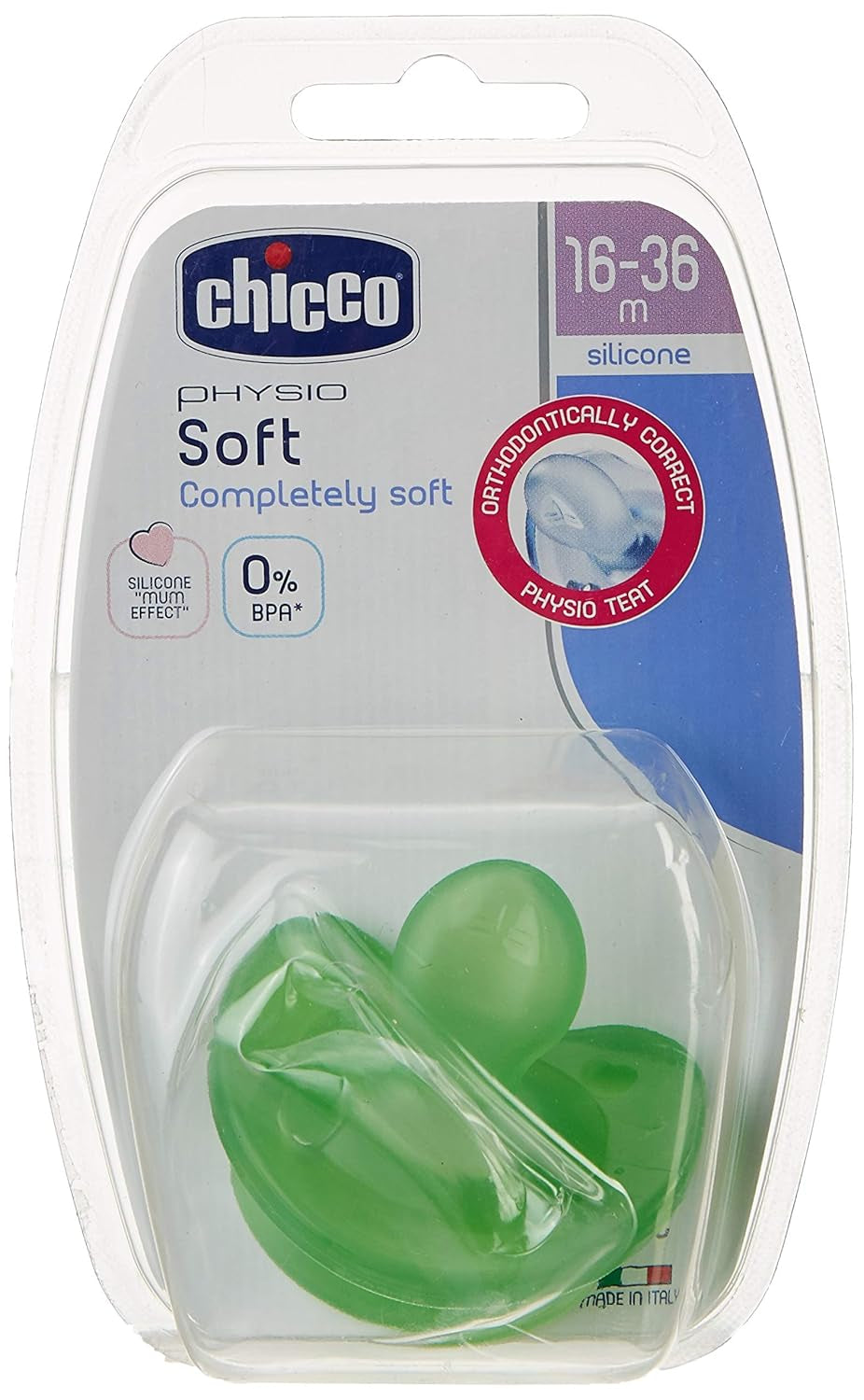 Chicco "Physio Soft" sut, 12 måneder+, silikone, 1 stykke, forskellige farver