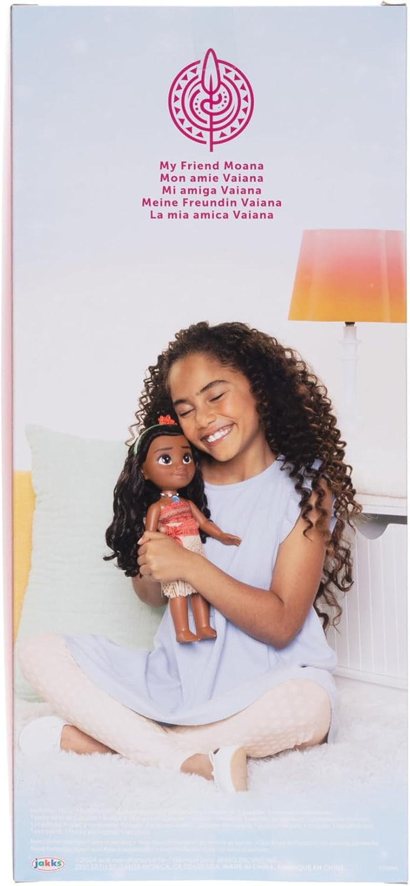 Disney Princess Moana 35 cm dukke, reflekterende glitterøjne, bevægelige led, aftageligt outfit, blomsterklemme, langt hår, til piger i alderen 3+