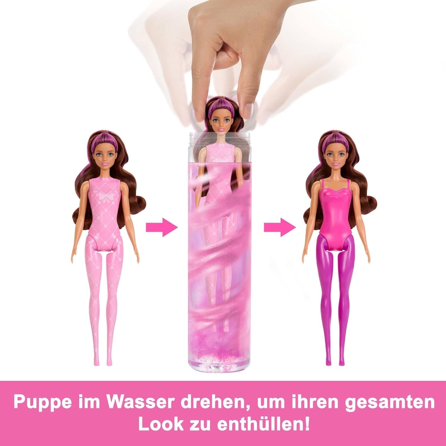 Barbie Color Reveal Dukke og tilbehør, Ballerina-serien, 6 overraskelser at pakke ud, inklusive farveskift, inspireret af den vigtigste ballet-trend (stilarter kan variere), HRK17 Naty Shop Dolls