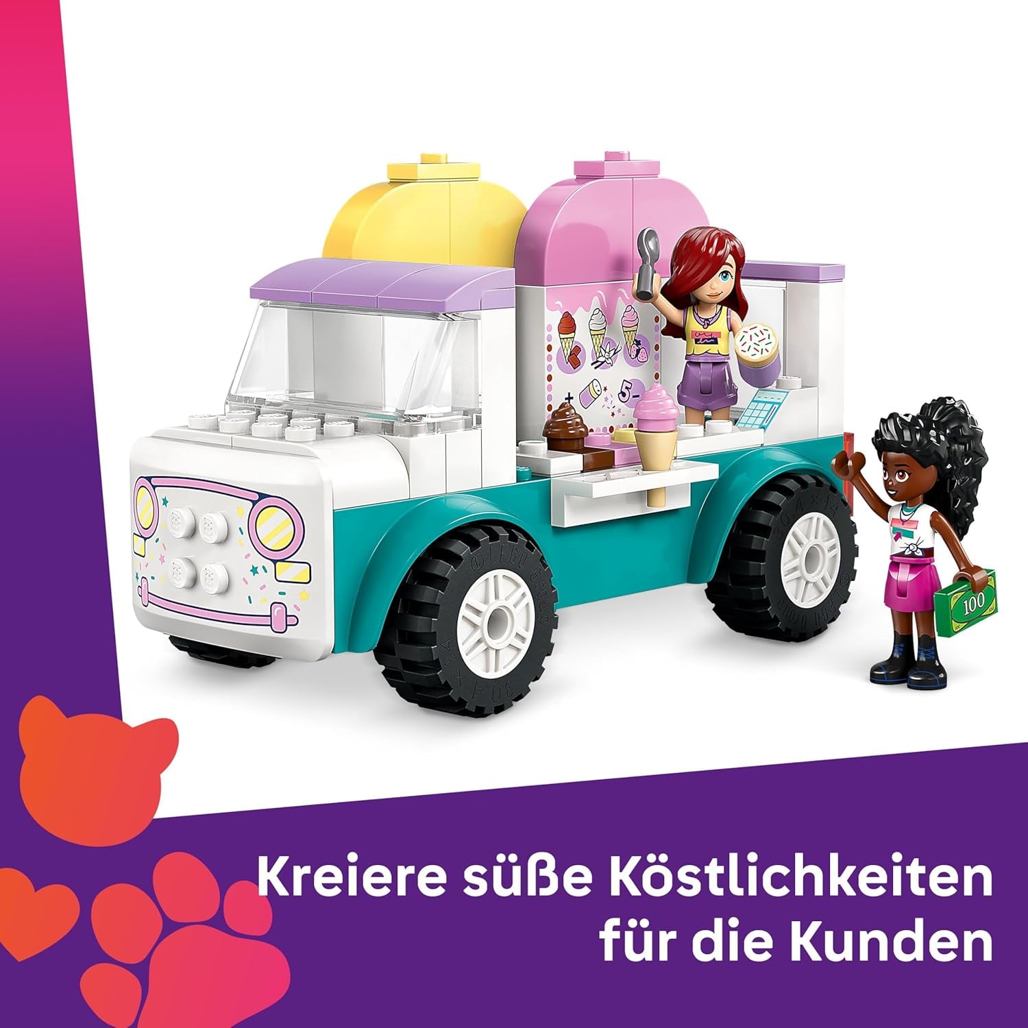 LEGO Friends Heartlake City isvogn Lad som om Legesæt 2 figurer og en kanin Byggesæt 4 år gamle piger Legetøjsfigur Minifigur Byggelegetøj 42644 Byggesæt Besuche den LEGO-Store