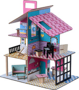 Olivia's Little World 360 trædukkehus til børn, 3,5" dukker og 12 tilbehør, flerfarvet TD-13260C