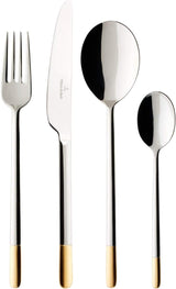 Villeroy & Boch - Ella Bestik delvist forgyldt guld, 30 styk, 6 personer, tåler opvaskemaskine, rustfrit stål Kitchen Naty Shop