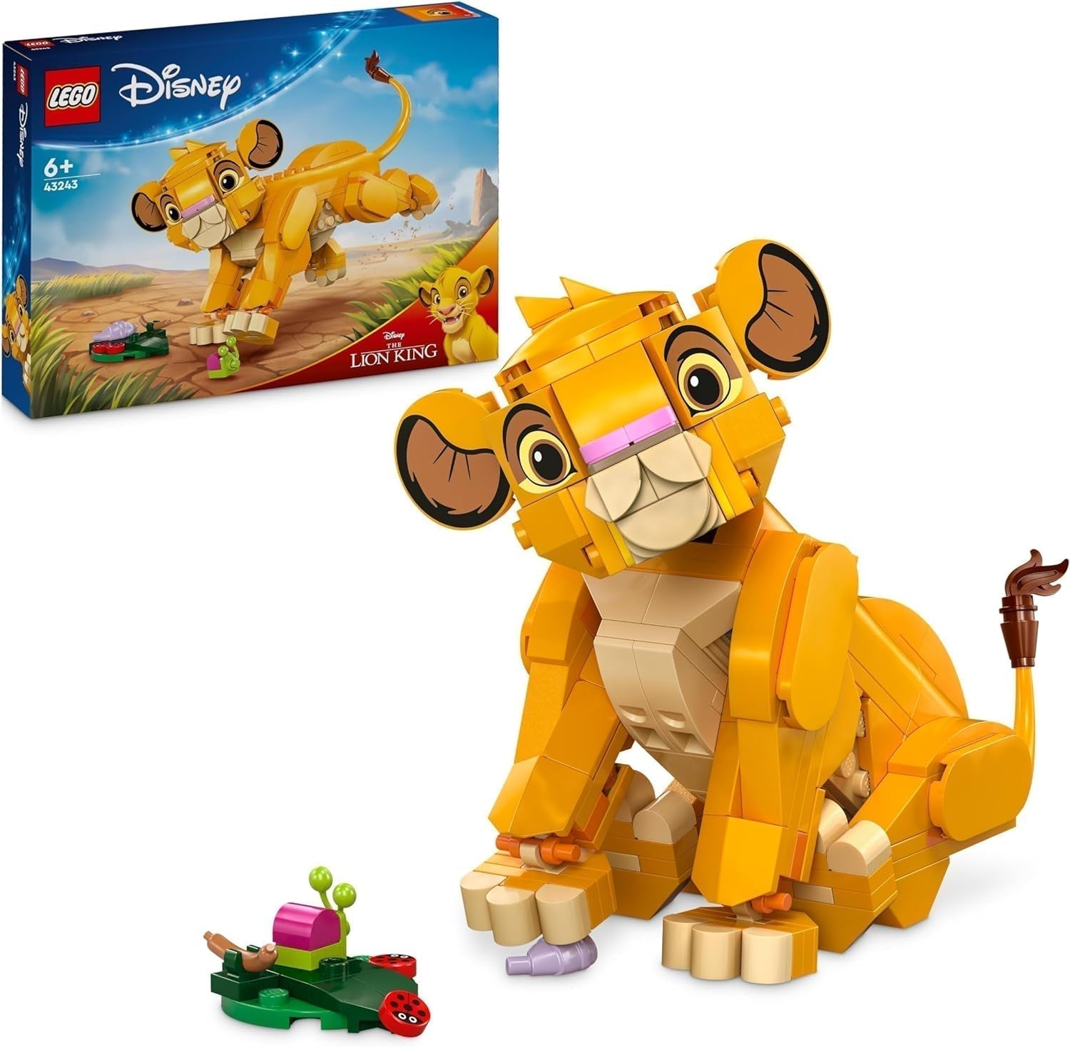 LEGO Ç€ Disney Simba, løvernes kongens unge, byggelegetøj til børn, fantasilegesæt med løvefiguren, fed gaveide til piger og drenge fra 6 år, børnelegetøj 43243 Byggesæt Beuche den LEGO-Store Standard titel