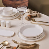 Karaca Stream Bone Bomo 12-personers servisesæt Elegant firkantet tallerkensæt Elegant hvidt porcelænsstel