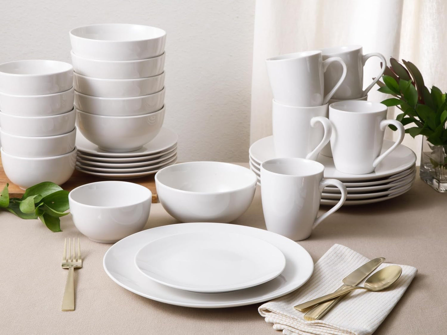 Zen Buffet porcelænsservisesæt, service til 6 (30 stk), hvid (kopper)