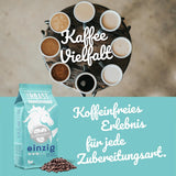 Blank stege - EINZIG - 1 kg - Kaffeebohnen kafeinfrei - 100% Arabica aus Peru - schonend & umweltfreundlich entkoffeiniert - säurearm mit voller Crema - ideel til jede Zubereitungsart
