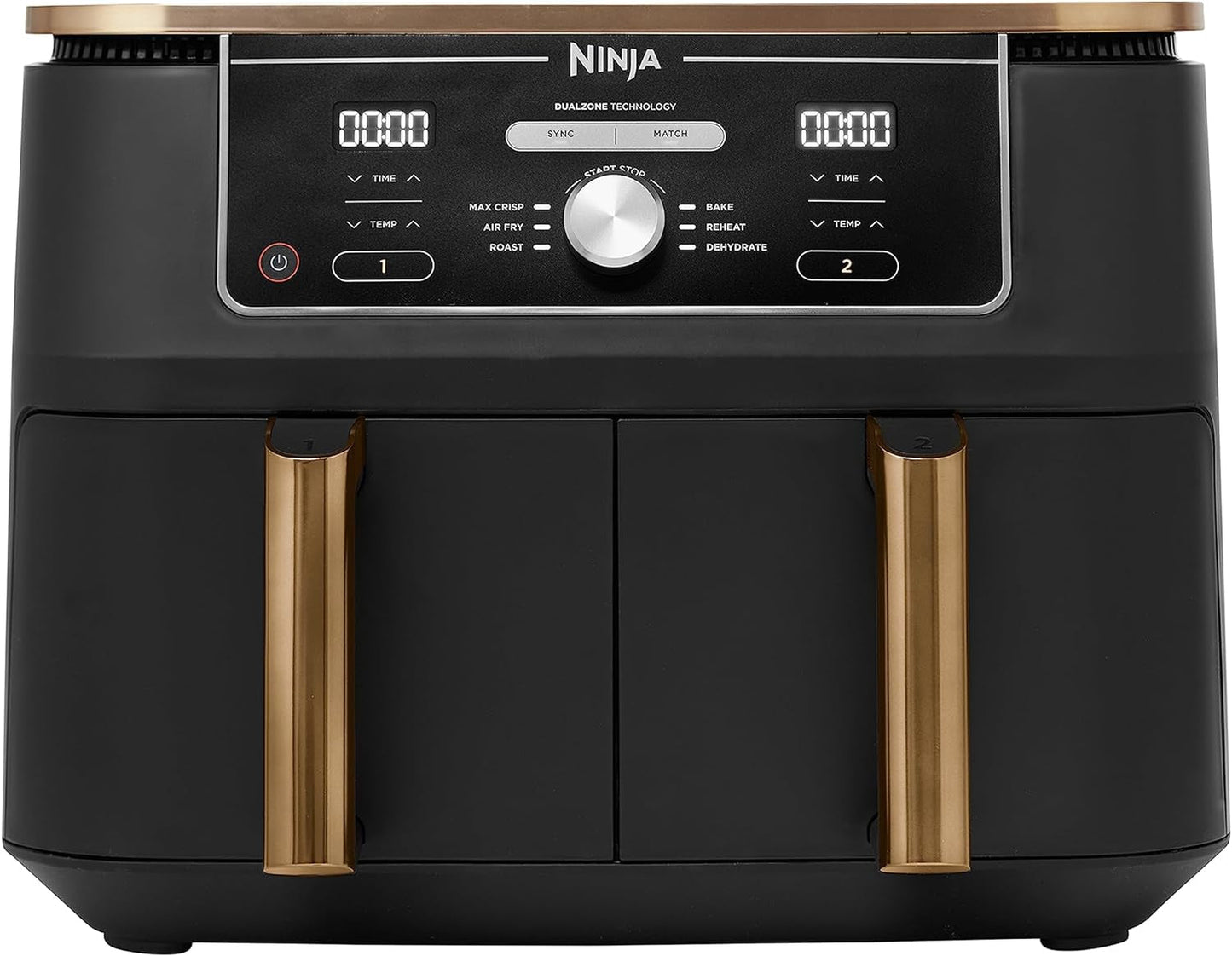 Ninja Foodi AF400EUCP MAX Dual Zone Airfryer, 9,5L Airfryer, 2 rum, med tang, non-stick coating Hvidevarer Naty Shop Standardtitel