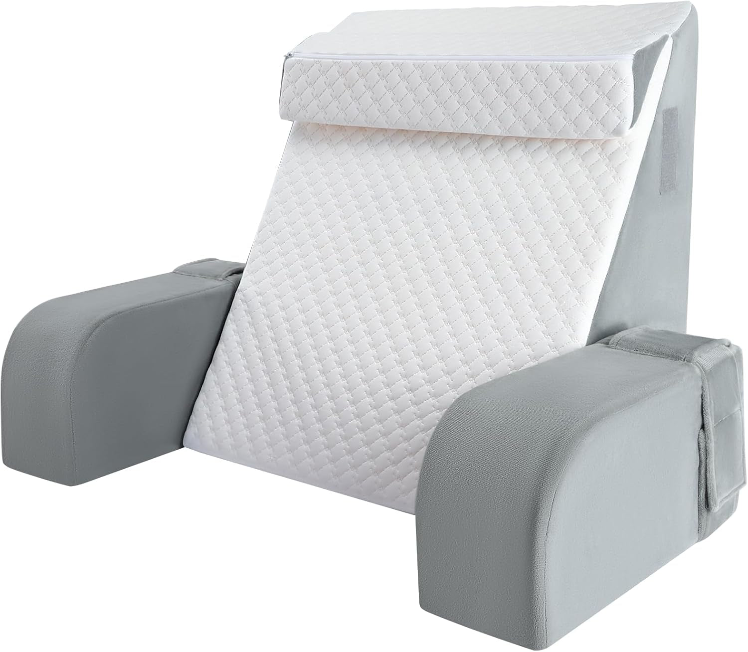 Stor læsepude med håndtag, skum med høj densitet, ergonomisk rygpude, armlæn, nakkestøtte og nakkestøtte, tilbagelænet sædepude til at sove, lege, se tv, til seng og sofa