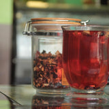 Frugtte – 100g Frugtblanding med smag med æble, hibiscus og kanel – Ziplock-pose, ca. 25 kopper – Ingen tilsætningsstoffer, pakket i Tyskland