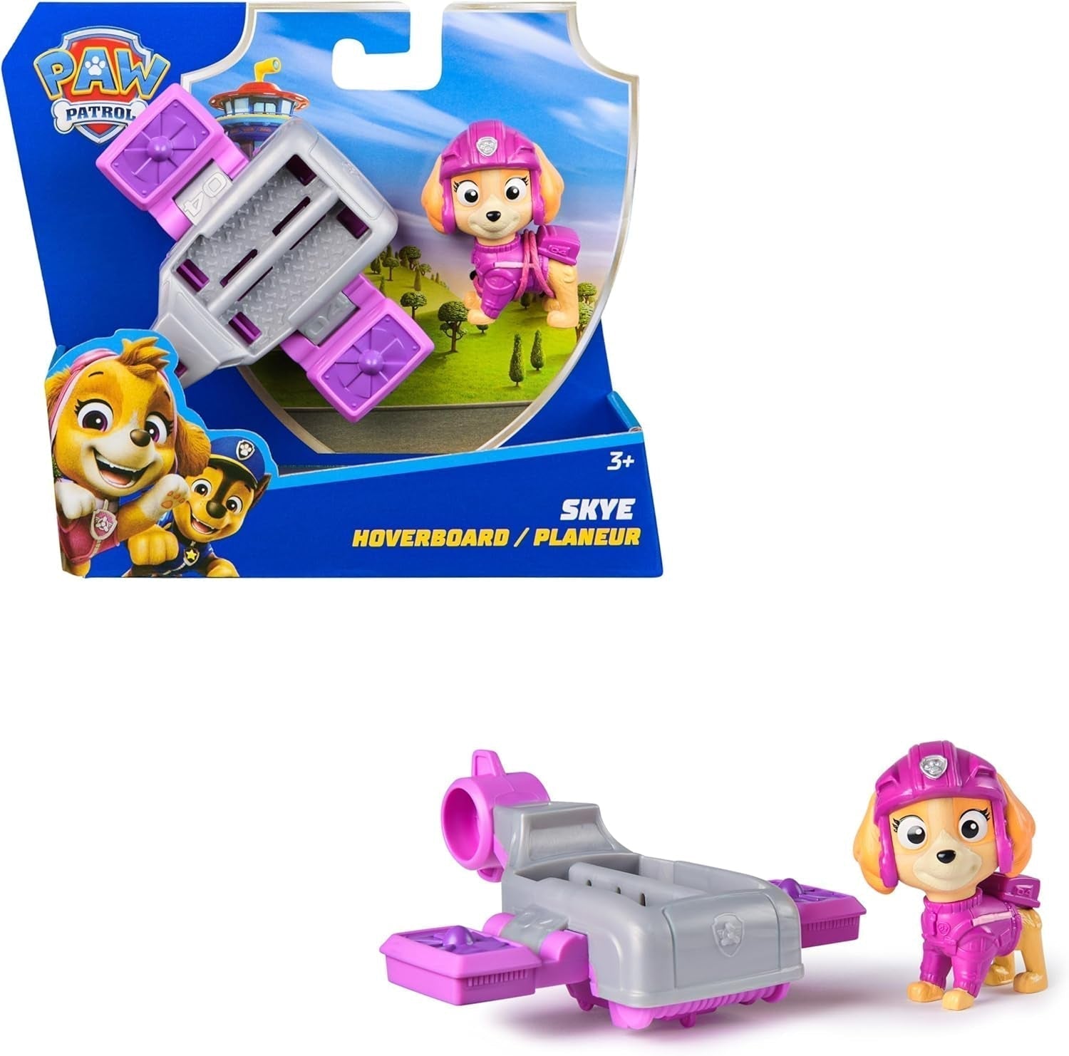 PAW PATROL Chase Action Pup Mini redningsfly legesæt med foldevinger Legetøj til børn fra 3 år og opefter Actionfigurer Naty Shop Skye