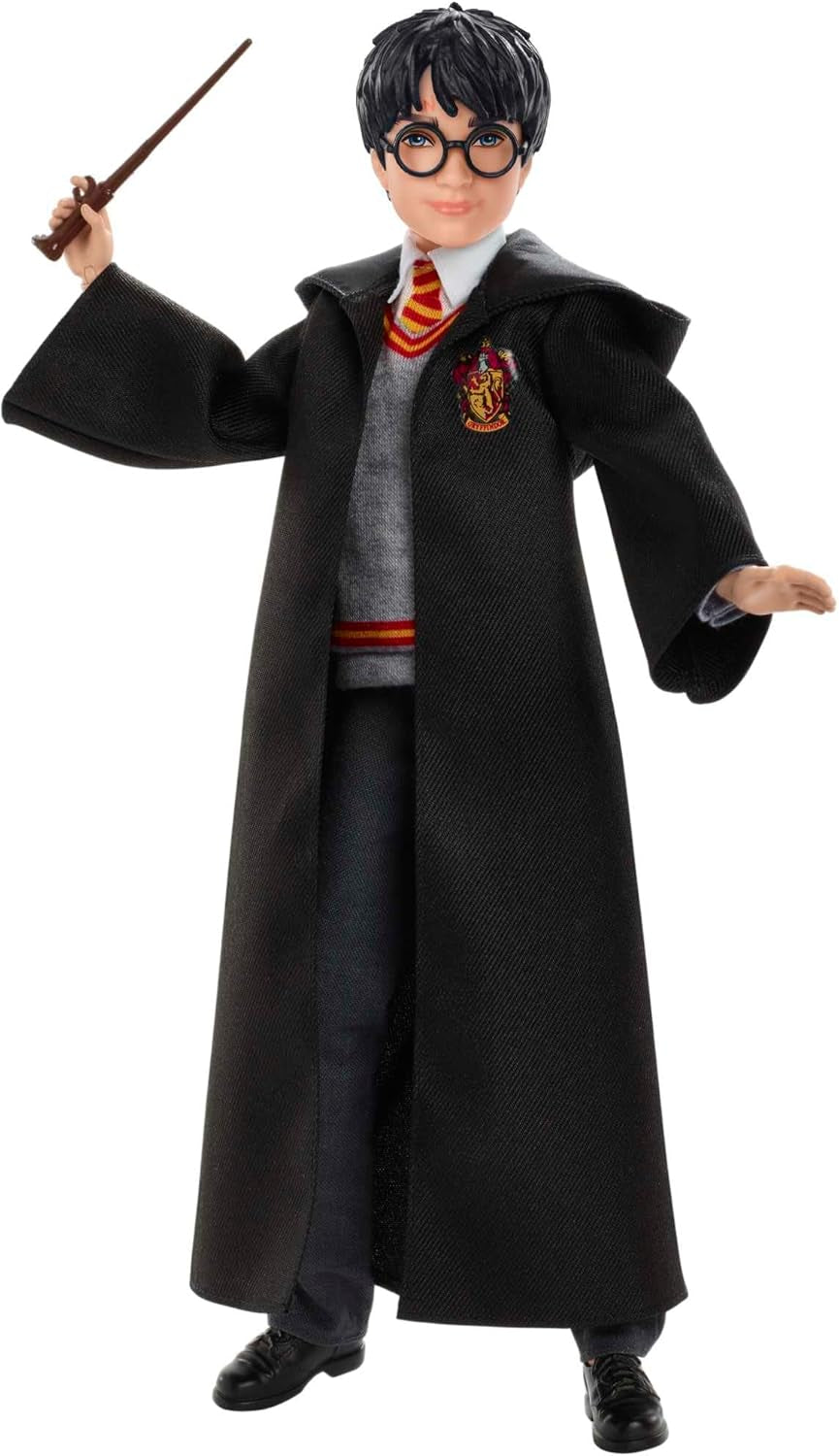 Mattel Harry Potter - samlerdukke (ca. 26 cm) med Hogwarts-uniform, Gryffindor-kappe og tryllestav Legetøj fra 6 år FYM50 Actionfigurer Naty Shop Enkeltseng
