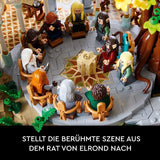 LEGO Icons Ringenes Herre: Rivendell - Voksensamling og udstillingssæt med 15 unikke minifigurer inklusive Gandalf, Legolas, Aragorn og Frodo, eksklusivt på Amazon - 10316 Byggesæt Besuche den LEGO-Store