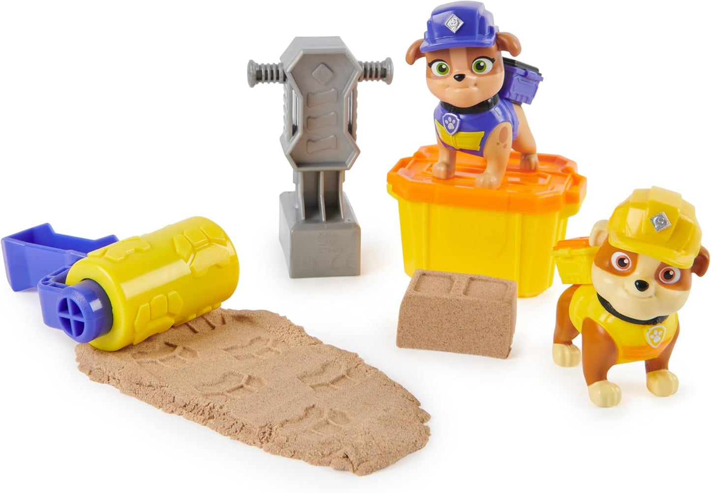 Rubble & Crew - Rubble & Mix figur actionfigurer sæt, 2 byggelegetøj og 85G kinetisk byggesand, legetøj egnet til børn fra 3 år og opefter action figurer Naty Shop