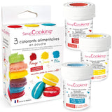 ScrapCooking, Sæt med 3 pulvermadfarver - rød, gul, blå, 3 x 5 gram Naty Shop 15 gram (sæt med 3 stykker)