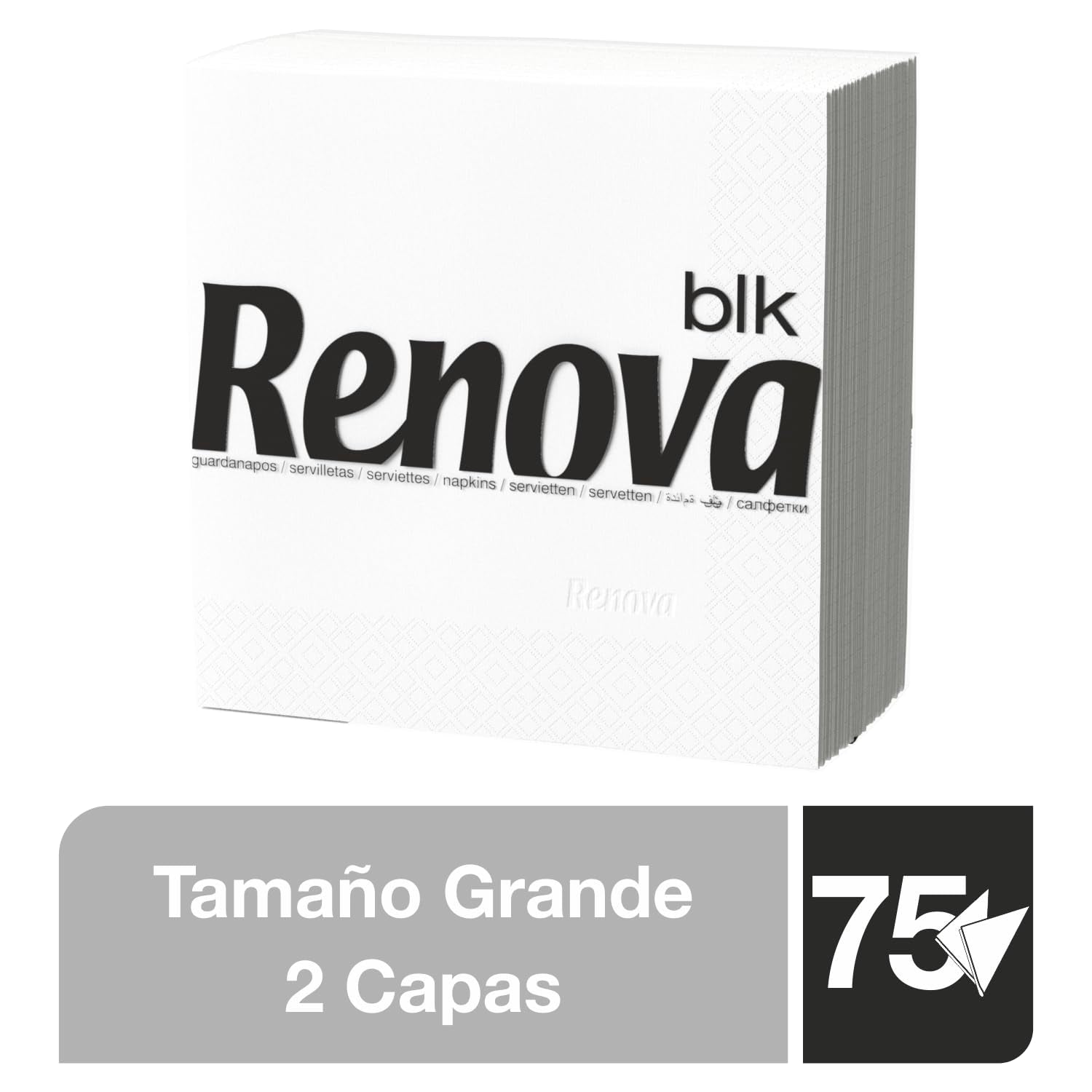 Renova store hvide papirservietter, 75 servietter