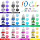 DecorRom, sæt med 10 flydende madfarver, 10 x 10 ml Naty Shop